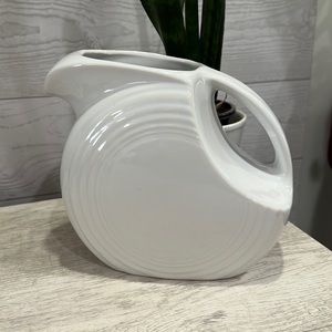 Vintage Fiestaware White Juice Disc Pitcher